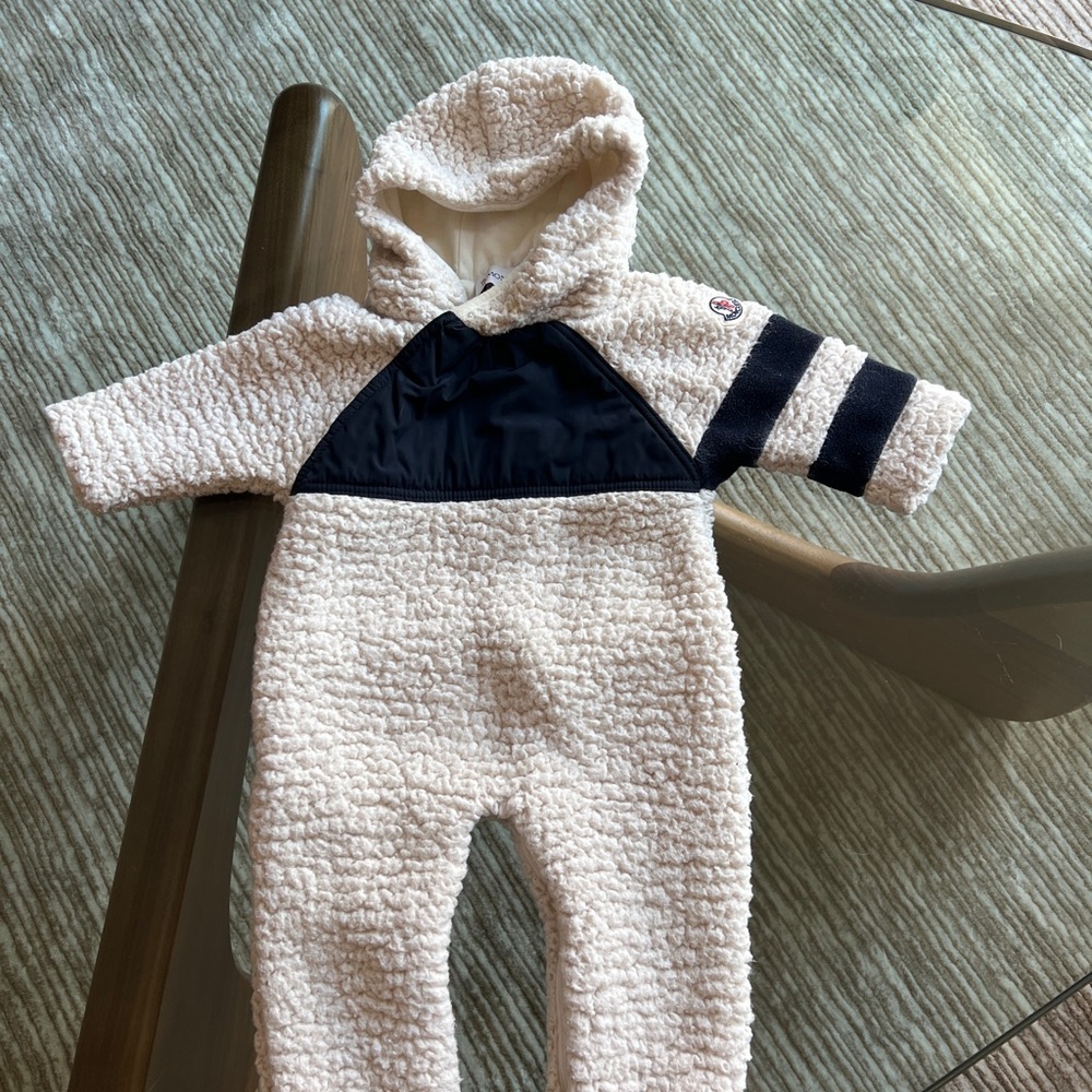 Moncler baby shearling teddy onesie